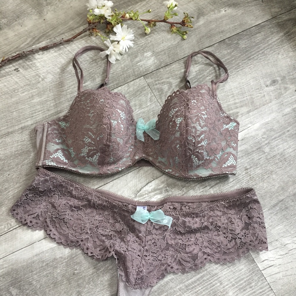 B’tempted push up bra and panty set.